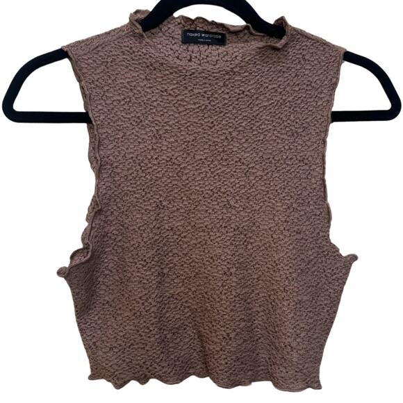 naked wardrobe Sleeveless Textured Stretch Crop Top Size XL - Picture 1 of 9